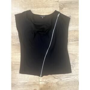 J'envie Black Sleeveless Blouse Size M